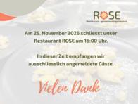 Info Restaurant ROSE 25.11.2026