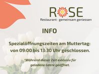 Info Restaurant Öffnungszeiten: Muttertag 10.05.2026